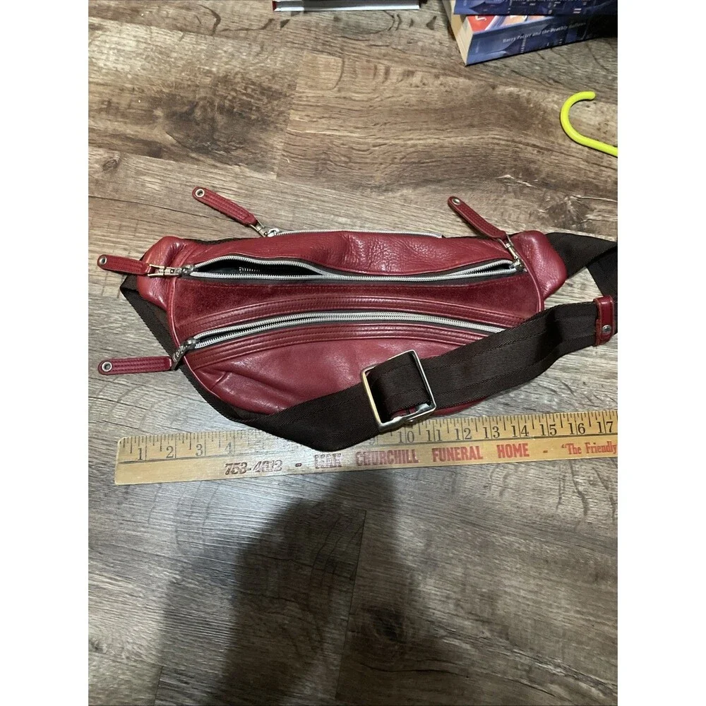 Master-piece MSPC Red Leather Sling Bag Waist Pack Made in Japan